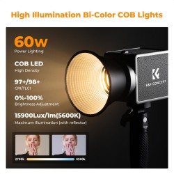 K&F Concept PL-60B 60W COB Portable Video light